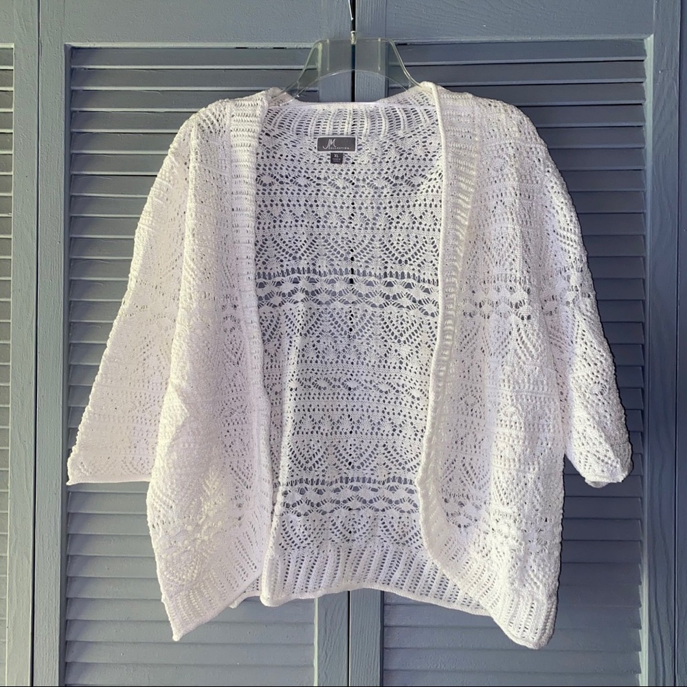 J. Crew White Open-Knit Women’s Sweater Cardigan